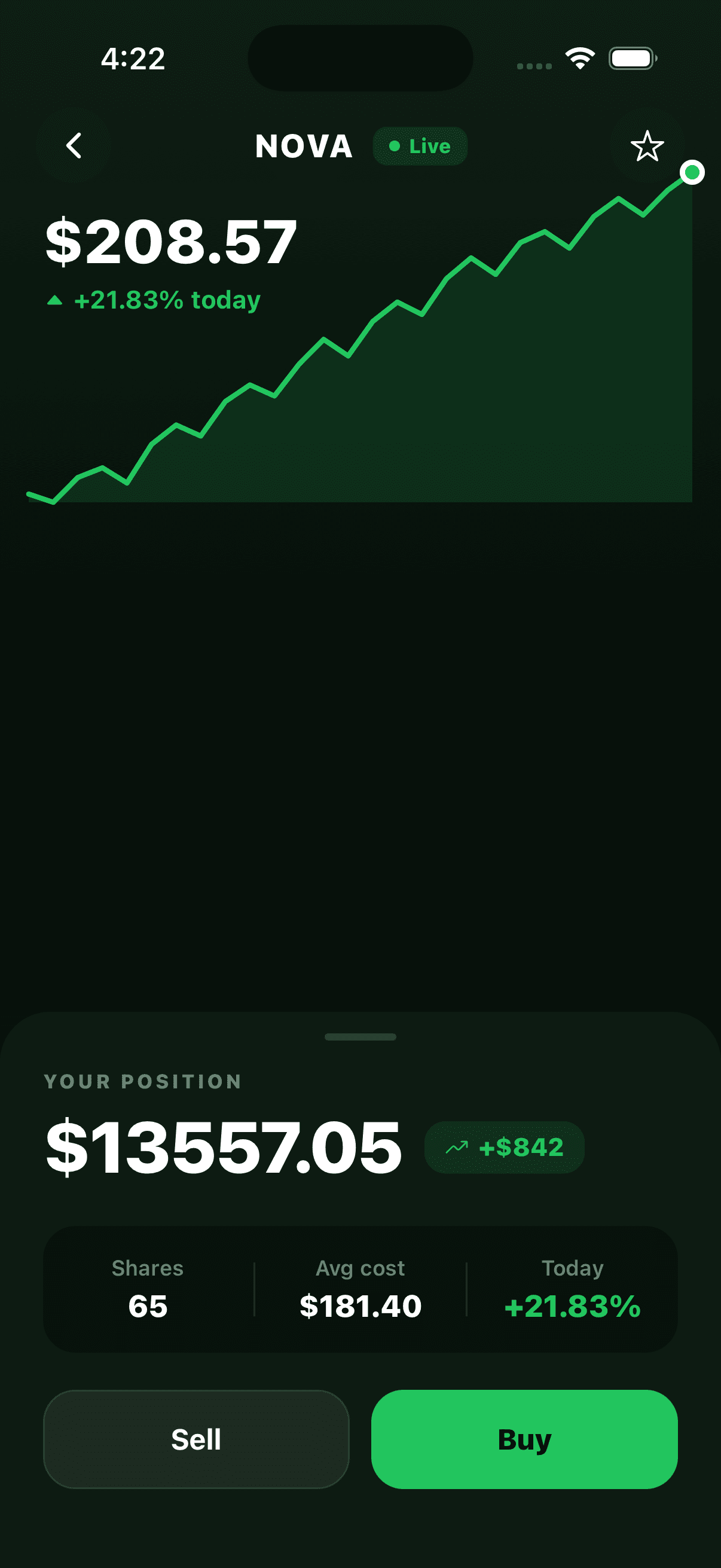 Live Stock Chart in React Native — The chart draws itself while the price ticks live