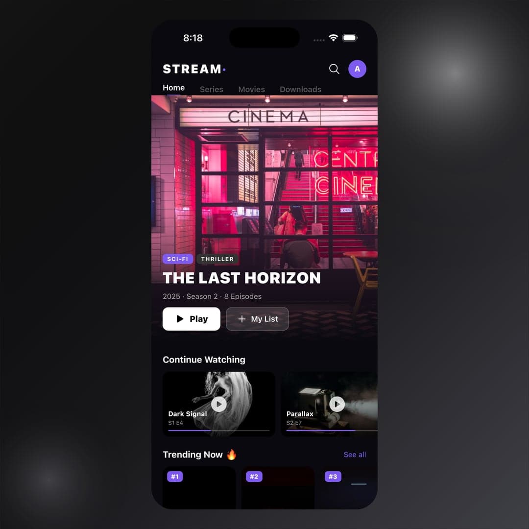 Netflix-Style OTT Streaming Home in React Native — Hero Banner + Progress Bars