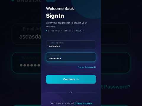 Sleek Login Screen UI in React Native